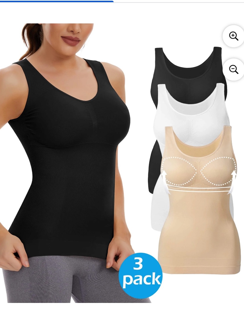 3 Pack Bra Cami Shapewear
